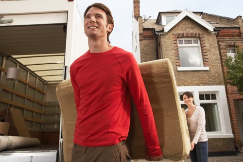 Loading business items carefully for a commercial relocation
