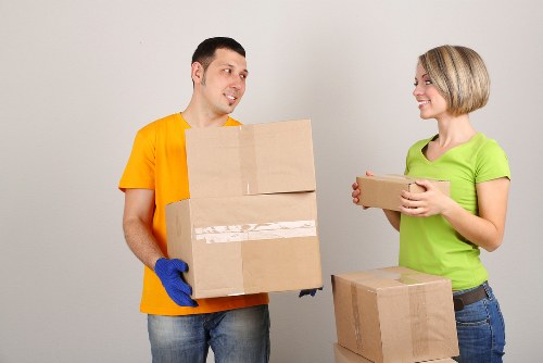 Organised office relocation process with packing and transport