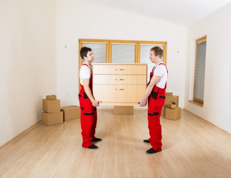 Packed office documents and IT equipment prepared for relocation services